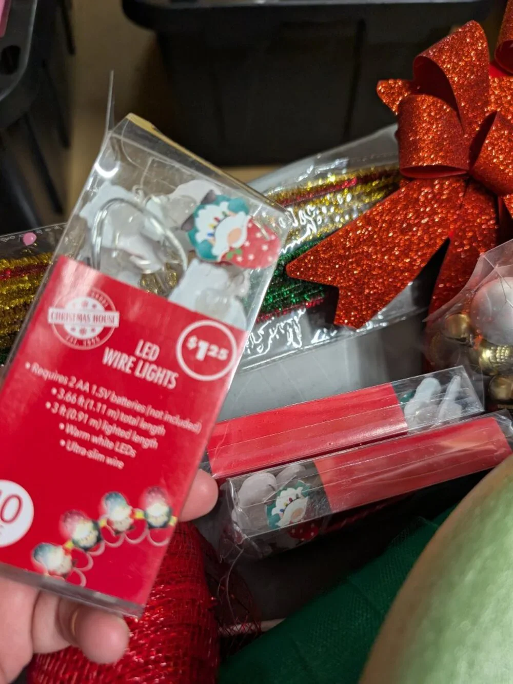 Christmas Craft Lot with LED Lights & Festive Elements